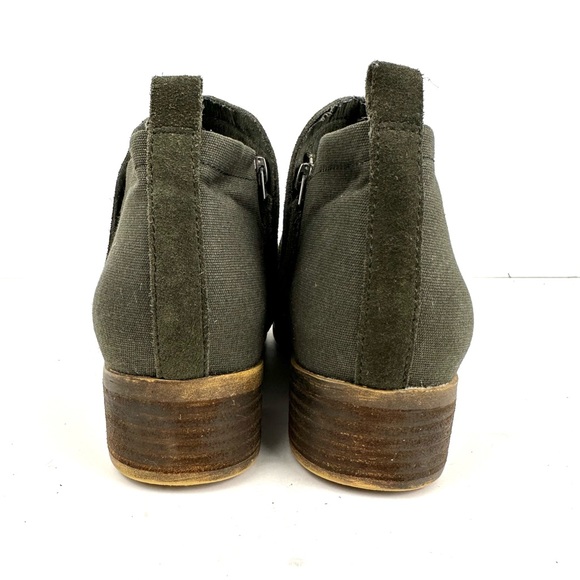 TOMS Deia Forest Suede Leather Perforated Ankle Bootie Size 7 - Picture 7 of 15